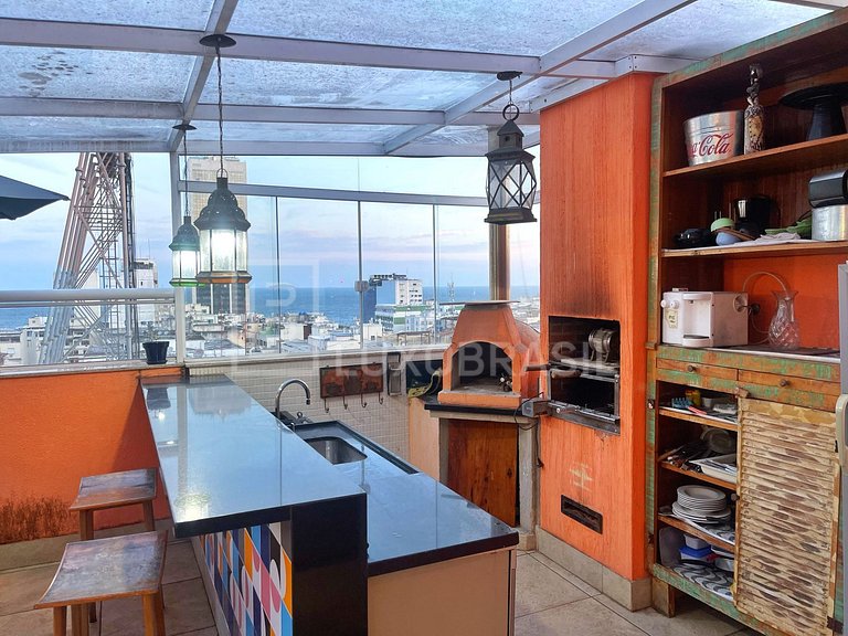 LB - RJ58 Triplex Penthouse with Sea View in Leme Vacation R