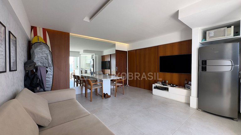 LB - RJ104 Apartamento no Barra Beach com 1 Suíte e Vista La