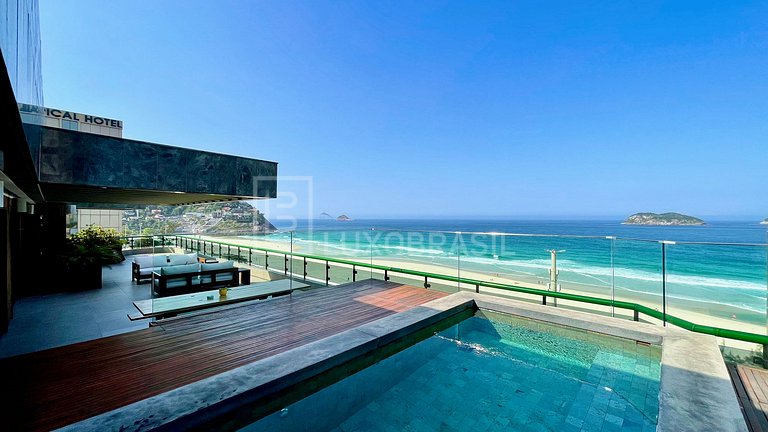 LB - #RJ105 Cobertura Linear 04 Suítes Frente Mar Pepê Alugu