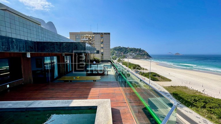 LB - #RJ105 Cobertura Linear 04 Suítes Frente Mar Pepê Alugu