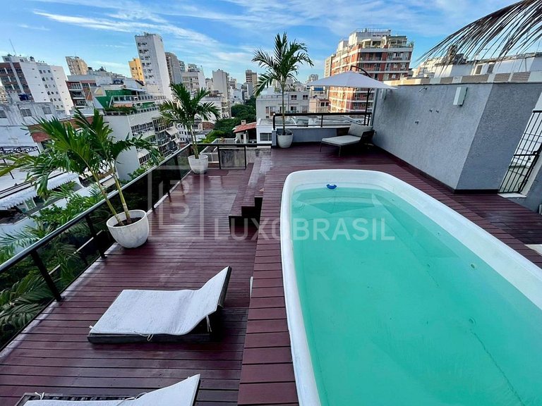 LB - RJ857 Cobertura com 05 suítes para alugar, 533 m² por R