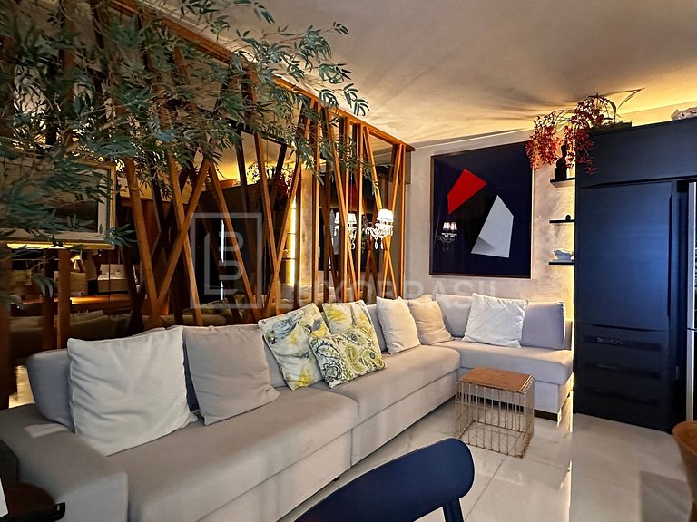 LB - RJ878 Apartamento no Barra Beach com 1 Suíte e Vista La