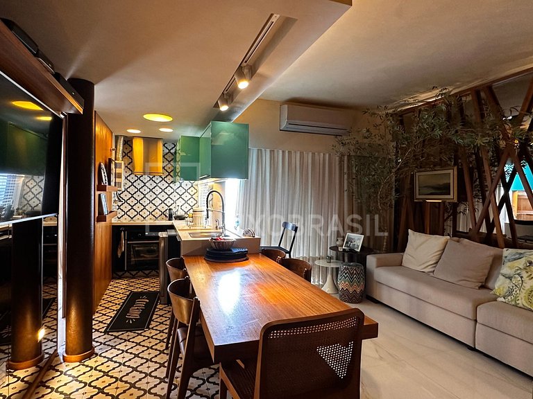 LB - RJ878 Apartamento no Barra Beach com 1 Suíte e Vista La