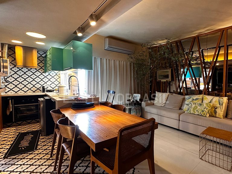 LB - RJ878 Apartamento no Barra Beach com 1 Suíte e Vista La