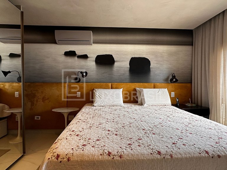 LB - RJ878 Apartamento no Barra Beach com 1 Suíte e Vista La