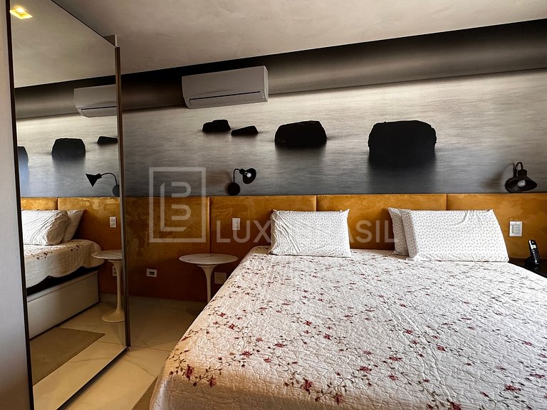 LB - RJ878 Apartamento no Barra Beach com 1 Suíte e Vista La