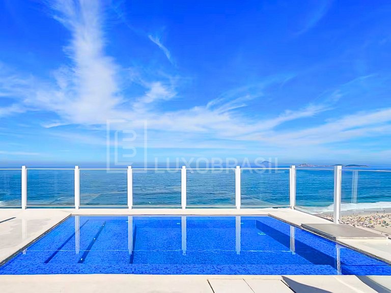 LB - RJ129 Cobertura Tríplex 6 Suítes Luxuosa no Leme Frente