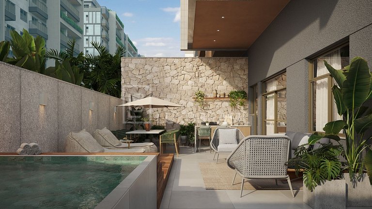 LB - RJ1012 Condominio Green Park en Barra da Tijuca con 2 y